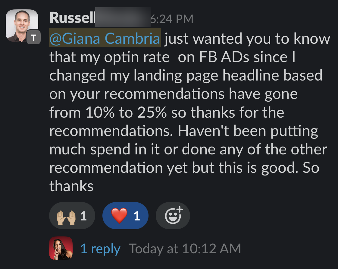 Client result