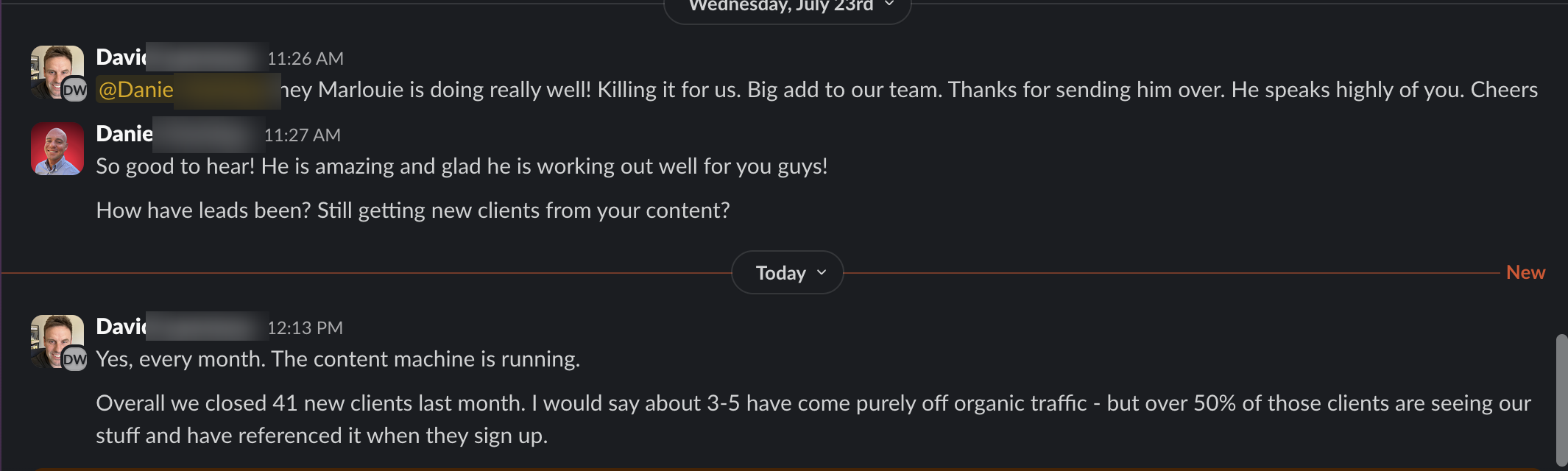 Client result